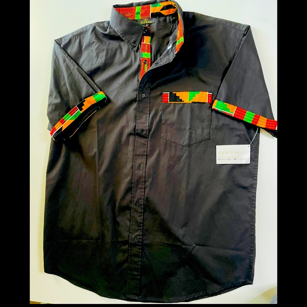 Mens Kente Button Down